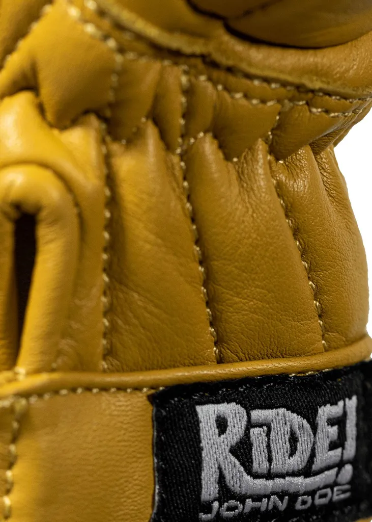 Gants moto John Doe Durango-XTM Jaune Olive en taille M