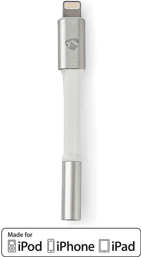 Nedis Lightning-Adapter - Apple Lightning 8-Pin - 3.5 mm Buchse - Vergoldet - 0.15 m - Rund - Aluminium - Verpackung mit Sichtfenster