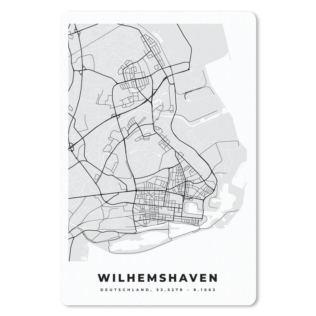 MuchoWow Mauspad Mousepad Stadtplan - Karte - Wilhemshaven - Deutschland 40x60 cm - Mousepads - Maus Mat - Pad - Mausunterlage - Schreibtisch Acc...