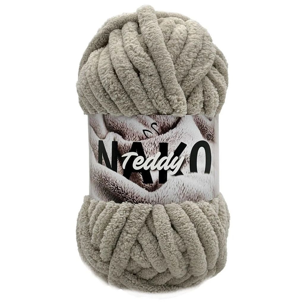 Wolle1000 NAKO Teddy - 200g Garn zum Handstricken / Kuschelgarn / Deckengarn - Farbe 10969 Natur