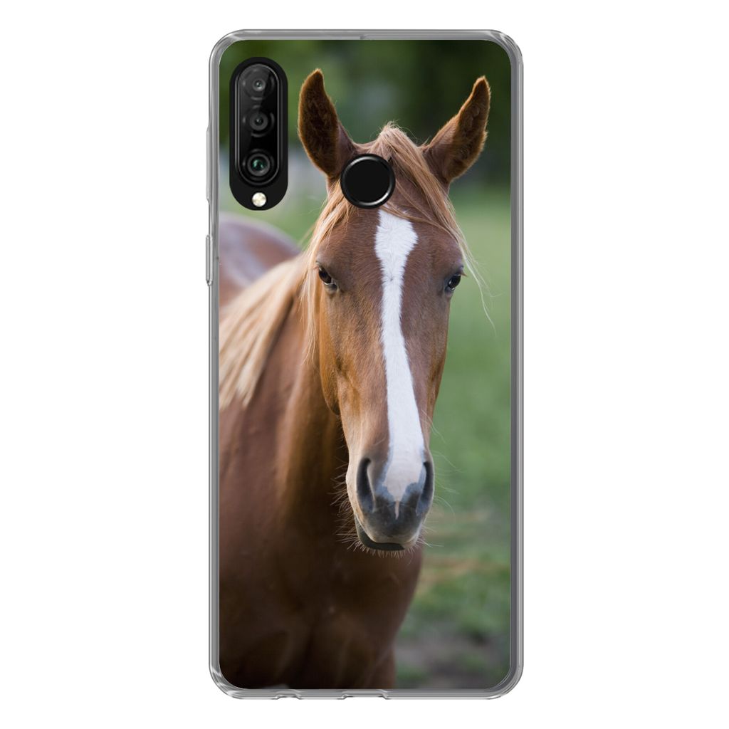 MuchoWow Handyhülle Schutzhülle Hülle für Huawei P30 Lite Pferd - Natur - Porträt Silikon Softcase Handy Hülle - Handyhülle
