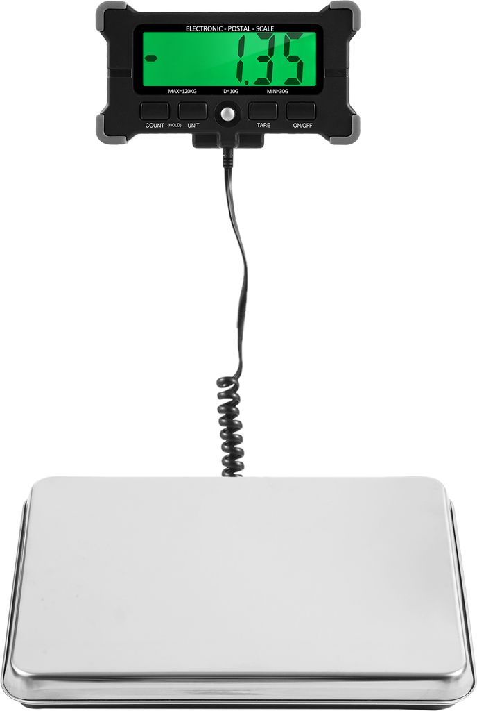 264 Pfund Elektronische Postwaage, 10 g, integrierte Praezisions-Digitalwaage aus Edelstahl mit LCD-Hintergrundbeleuchtung, Versandwaage mit automa...