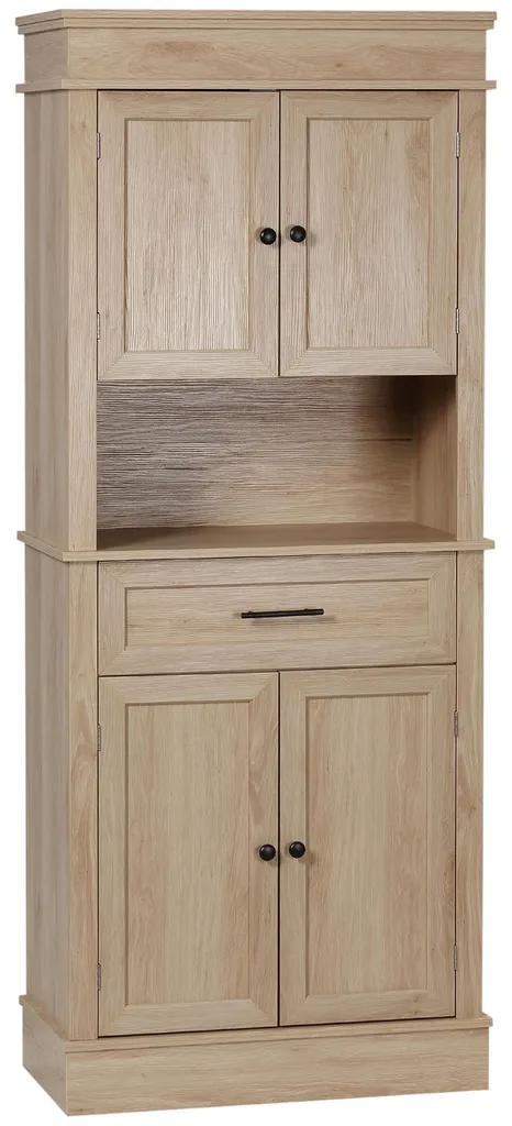 Meuble cuisine gain de place : rangement vertical chêne clair 183cm