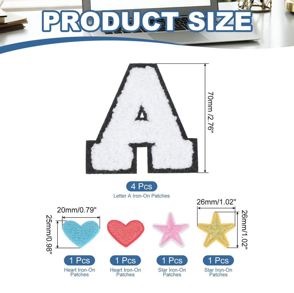 4 Packungen Buchstaben A N?hen-/Bš¹gelaufn?her, Filzbuchstaben Aufbš¹geln mit Herz und Stern Aufn?her, Bš¹gelflicken Jeans Hš¹te Kleidung J...