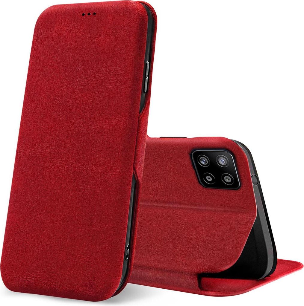 Conie Retro Klapp Tasche für Samsung Galaxy A22 5G Kartenfach Hülle Rundumschutz in Rot