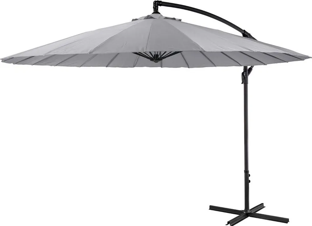 Parasol déporté 3m de diamètre gris clair avec mât rotatif et réglable