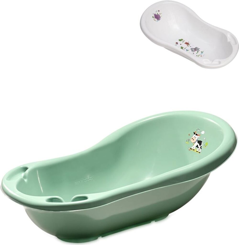 Lorelli Babybadewanne Hippo Ablagefcher 84 cm lang ergonomische Form ab Geburt dunkelgrn