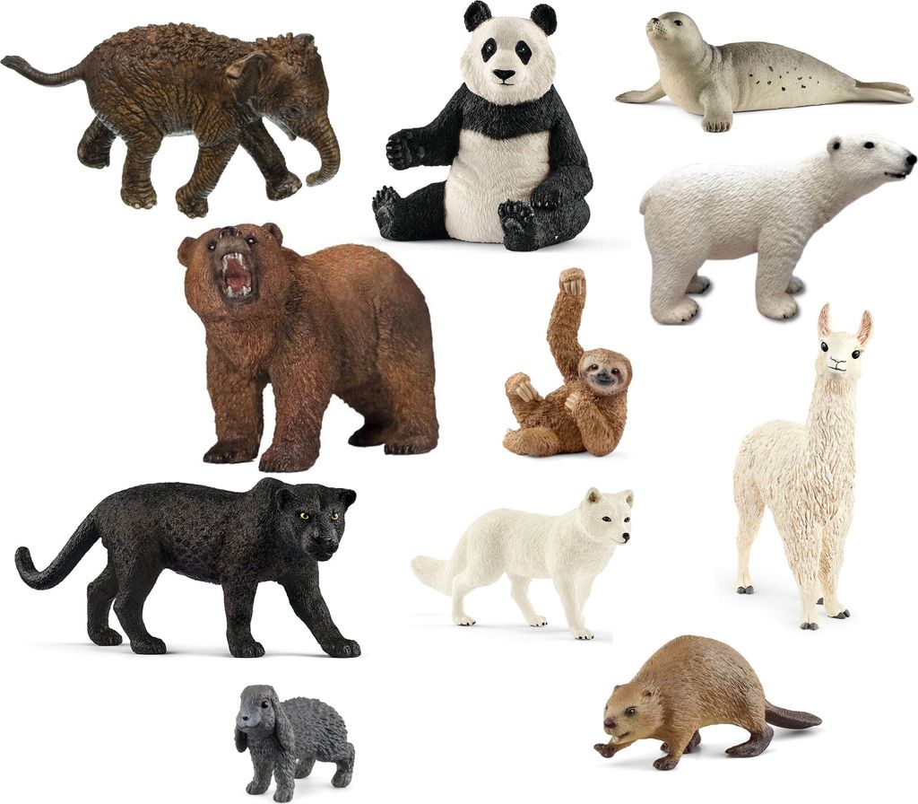 Schleich - Tierfiguren - wilde Tiere der Welt 11-teilig Set Spielzeug Figuren Tierfiguren