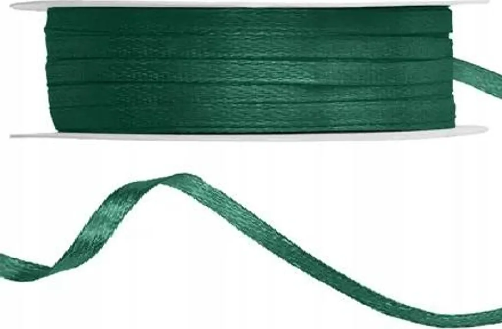 Rotolo Nastro Raso Verde Bosco 3mm 50 Metri | Decorazione Scrapbooking