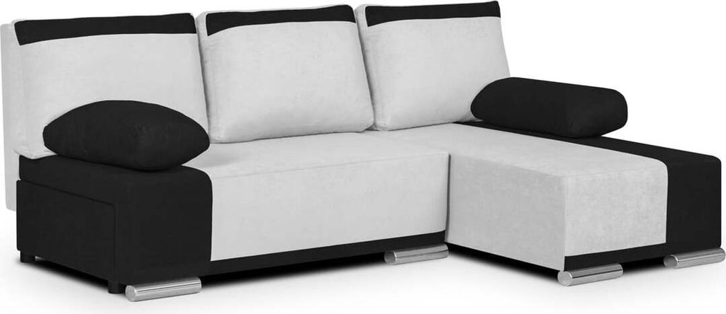 Ecksofa mit Schlaffunktion DRED - Weiß/Schwarz