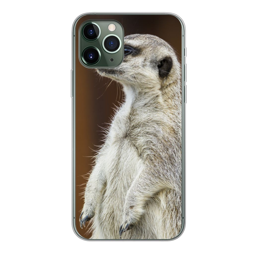 MuchoWow Handyhülle Schutzhülle Hülle für iPhone 11 Pro Erdmännchen - Tier - Spiel Silikon Softcase Handy Hülle - Handy