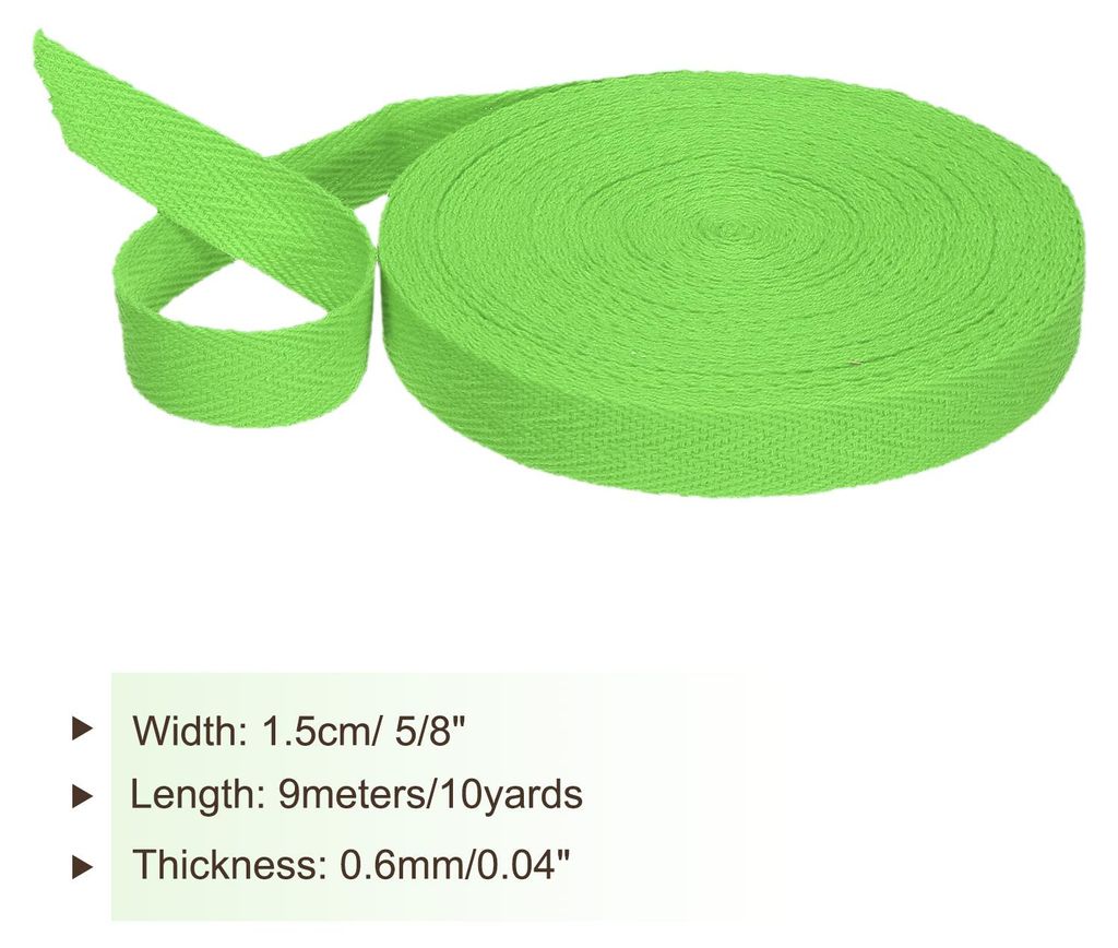 Baumwollband Baumwolle Gurtband 15mm x 9m, Schr?gband Baumwoll Nahtband K?perband Saumband Einfassband Stoffband Webband zum N?hen fš¹r DIY Baste...