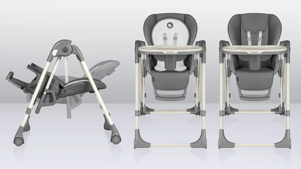 Chaise Haute Bébé Évolutive LIONELO Laurice Grise Réglable et Inclinable - 15
