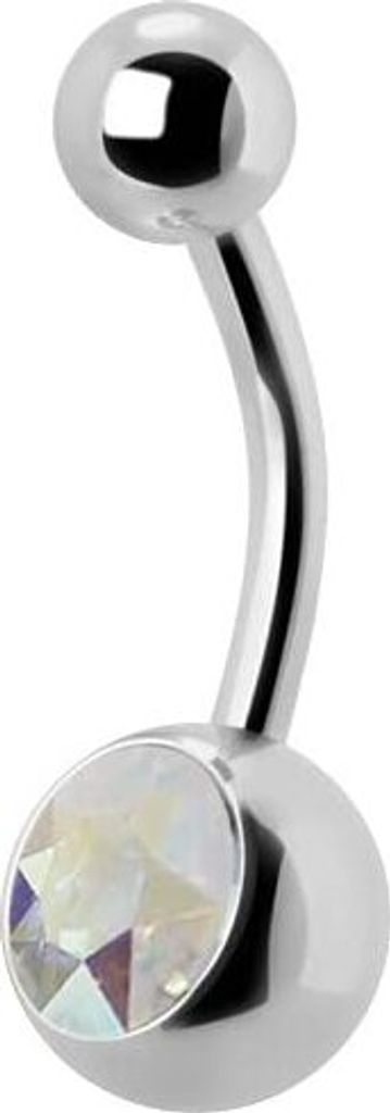 Karisma Bauchnabel Piercing Titan G23 Banana 5/8mm Kugeln Kristall Stein - Regenbogen.TJBL.10mm - 10.0 Millimeter