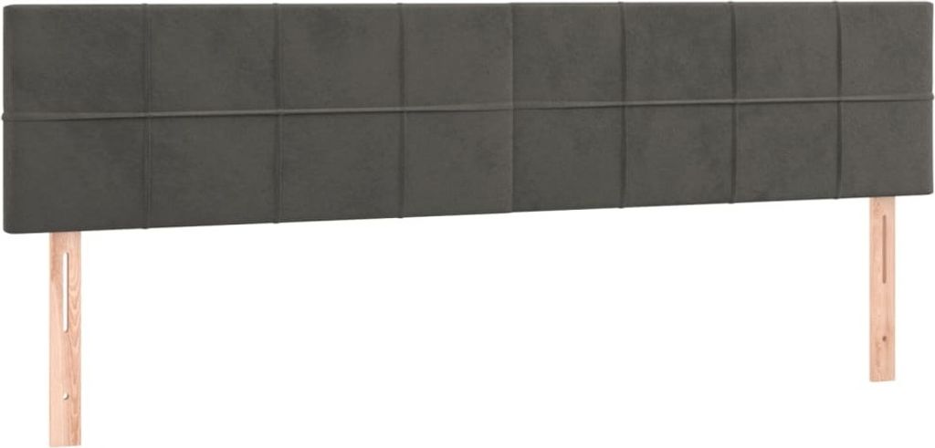 Kopfteile 2 Stk. Dunkelgrau 100x5x78/88 cm Samt