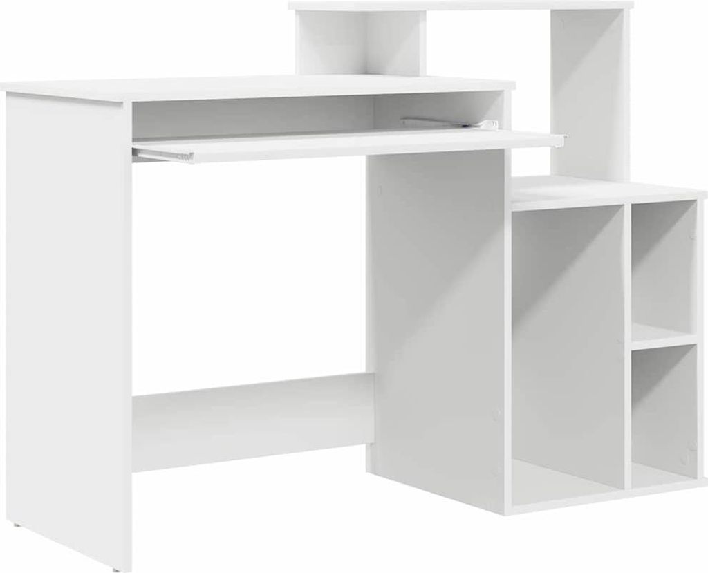 Schreibtisch mit Regal Weiß 120,5 x 44 x 88,5 cm Holzwerkstoff
