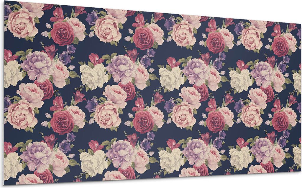Blumenmuster Auf Dem Hintergrund – Selbstklebende Fliesen – Wandverkleidung – Wandpaneel – PVC Fliesen – Vinylflisen – PCV Flisen – S...