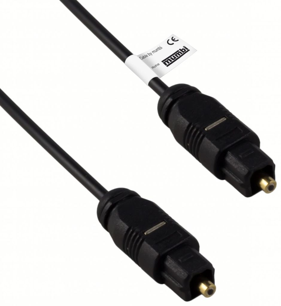 Optisches Toslink Digital-Audio-Kabel 2m Ø 6mm mit Nylongeflecht