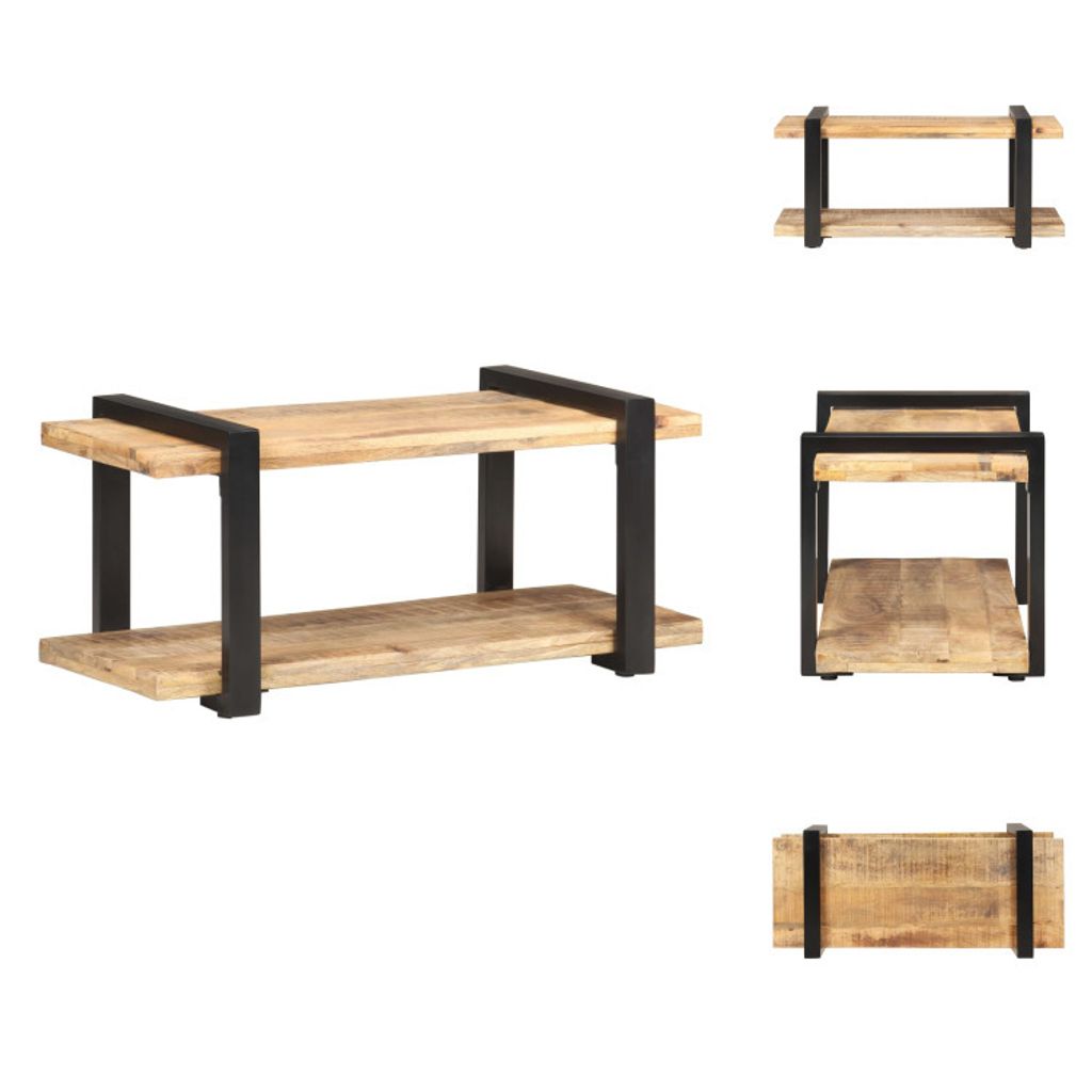 vidaXL TV-Schrank 90x40x40 cm Raues Mangoholz -  TV-Möbel Produktbild 