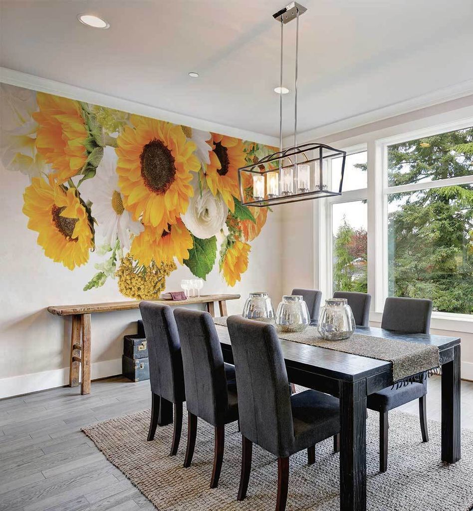 Fototapete Sonnenblumenstrauß, Material:Superior Vlies 350g/qm, Größe Tapete:455 x 300cm