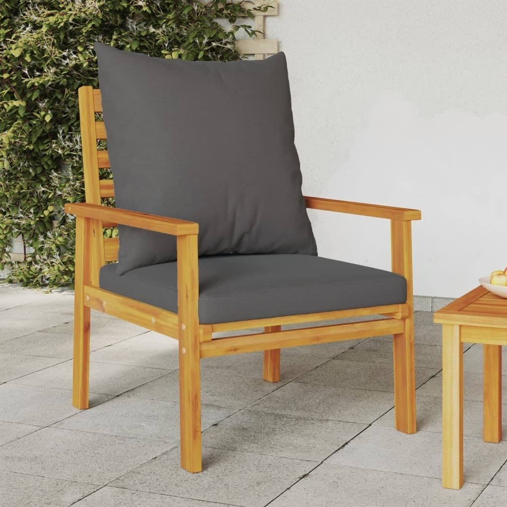 Design Gartensessel 2 Stk. mit Kissen Massivholz Akazie, Gartenstühle 2024 Neu