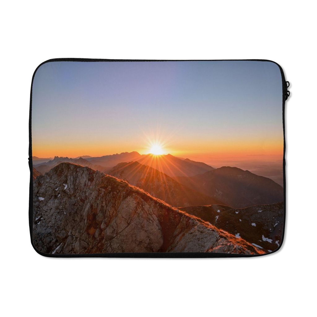 MuchoWow Laptop Hülle 15 Zoll Berg - Landschaft - Sonne Laptoptasche - Laptoptasche - Sleeve - Rundum-Schutz