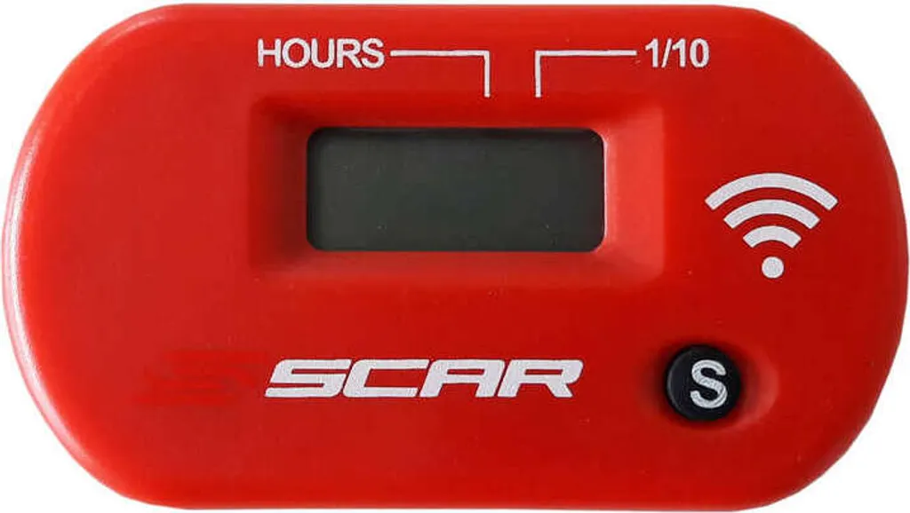 Compteur d'Heures Sans Fil avec Fixation Velcro Rouge Haute Résistance