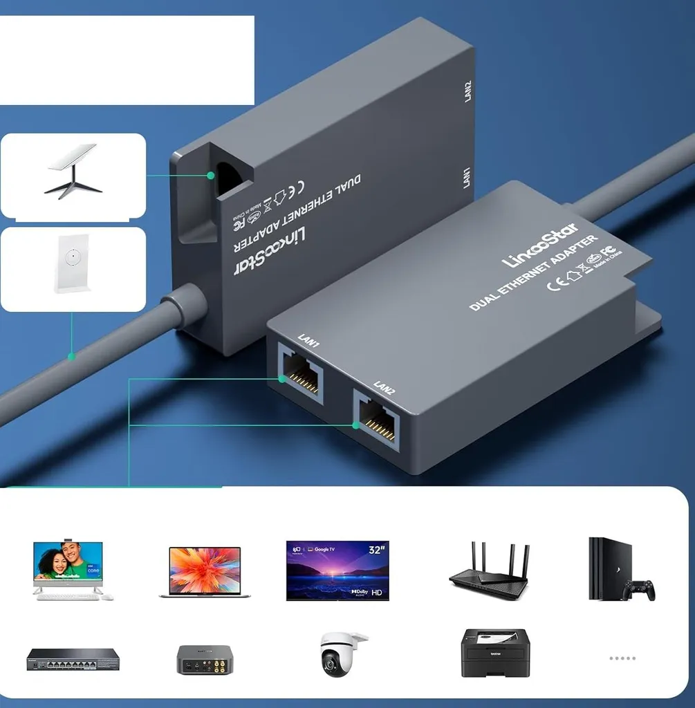 Plus de Wi-Fi Instable : Adaptateur Starlink Gen 2 Ethernet RJ45 1Gbps
