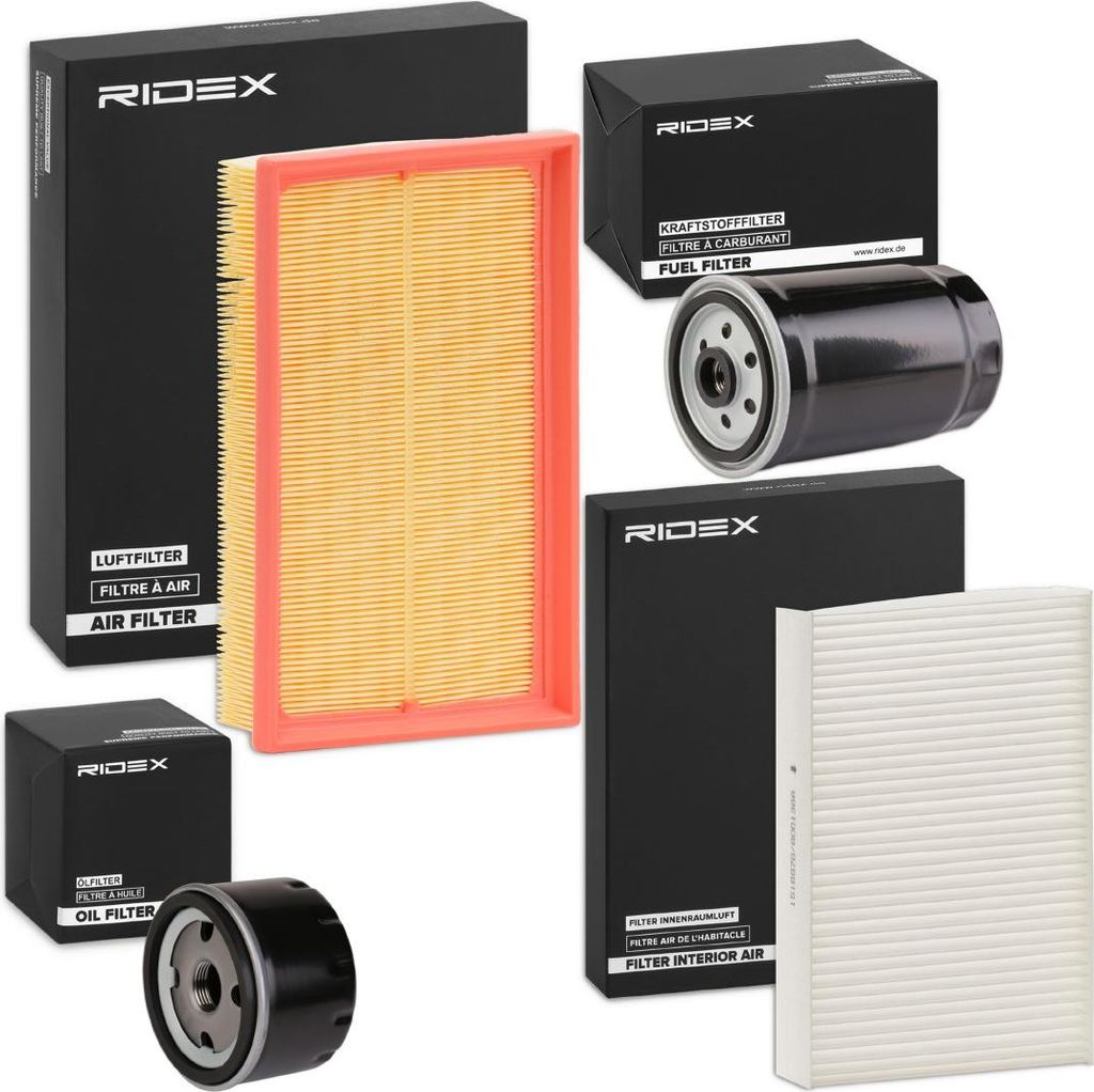 RIDEX Filterset Inspektionspaket Filtersatz für RENAULT Clio III Schrägheck (BR0/1, CR0/1) TWINGO II (CN0) CLIO II (BB0/1/2, CB0/1/2) Scénic III
