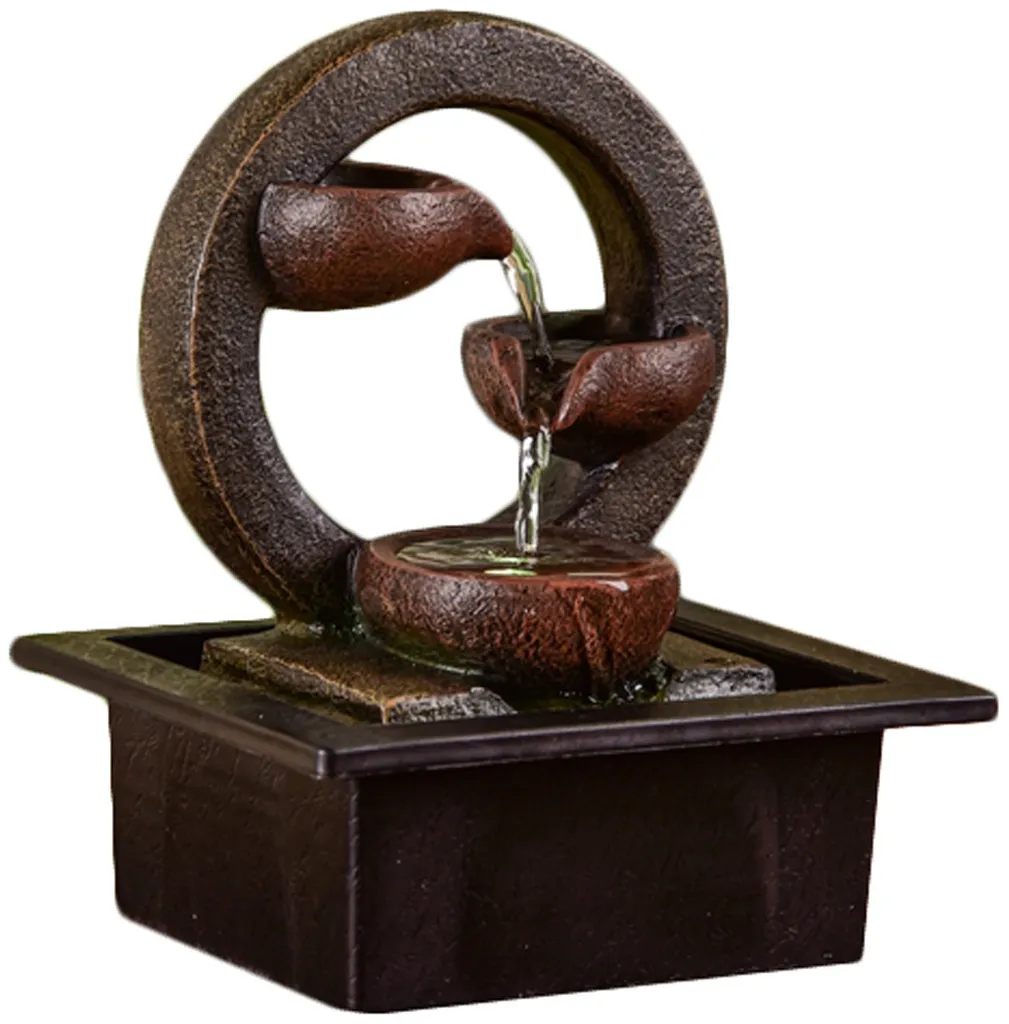 Fontaine de jardin Zen Terai en résine effet pierre avec pompe incluse