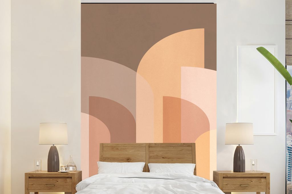 MuchoWow Fototapete für Wohnzimmer oder Schlafzimmer Wandtapete Vinyl Motivtapete Abstrakt - Pastell - Kunst - 160x240 cm - Vinyltapete