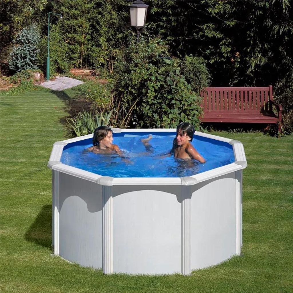 Piscine ronde en acier blanc GRE Ø 240 x 120 cm KIT240ECO Image du produit 