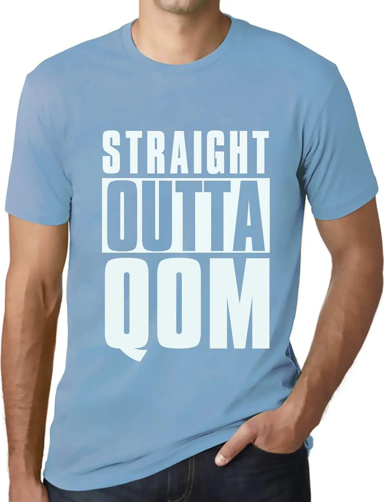 Herren Grafik T-Shirt Direkt aus dem Qom – Straight Outta Qom – Öko-Verantwortlich Vintage Jahrgang Kurzarm Lustige Druck Geburtstag Geschenk ...
