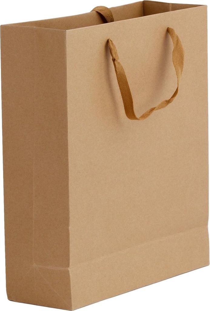 Verdickte Papiertüten - Henkel - Geschenktüten - Kraftpapier - Lebensmittel - Boutique - Braun - 28 cm