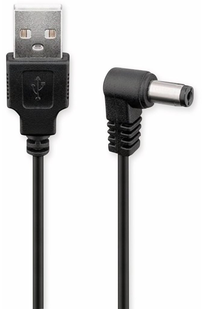 Goobay 55157 Cavo USB-DC 5,5 x 2,1 mm, 0,5 m, 0,5 m, nero - Immagine del prodotto 