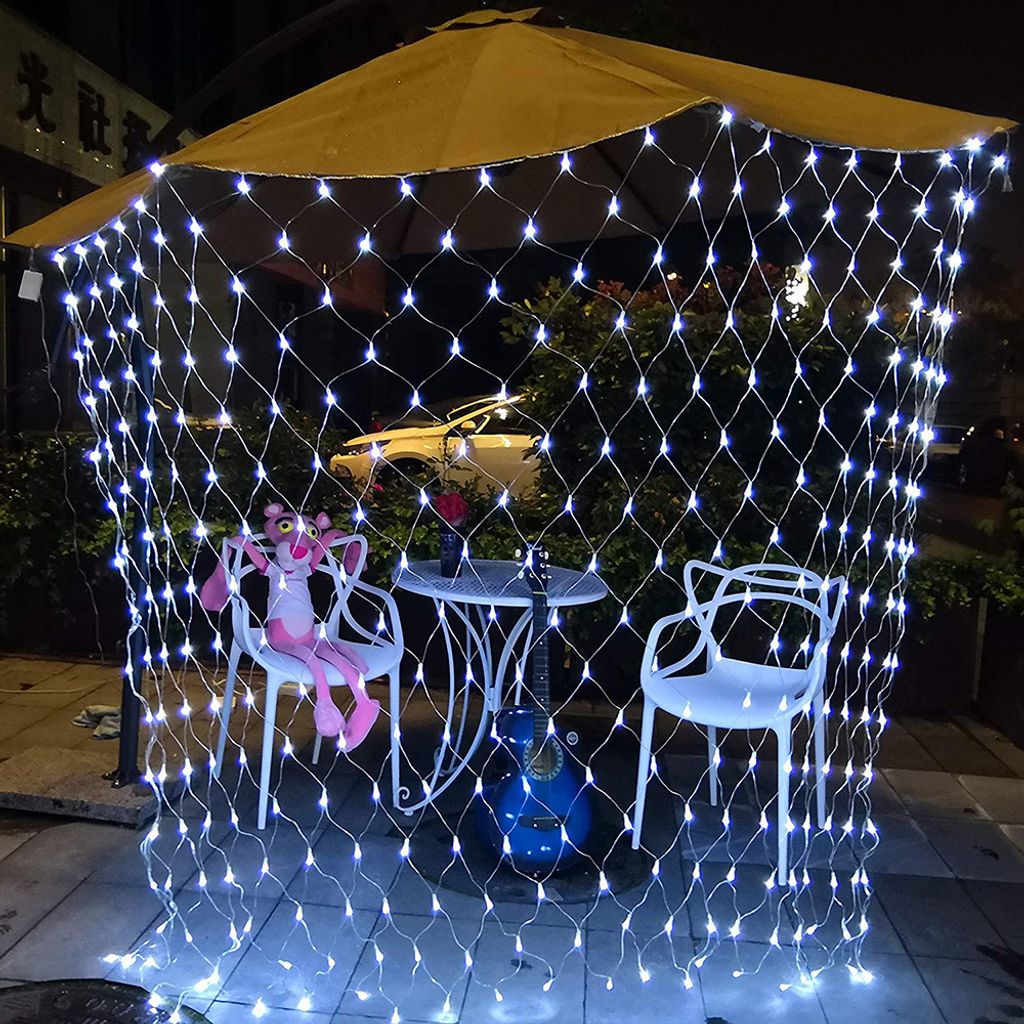 LED Lichternetz Lichterkette Vorhang Garten Mit Steuerbo Sternen Weihnachten 