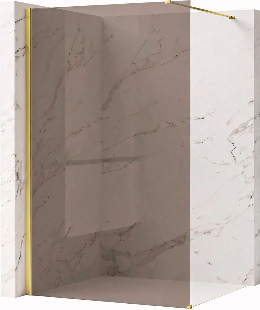 Duschwand Rea Flexi Brown 130 Gold Produktbild 