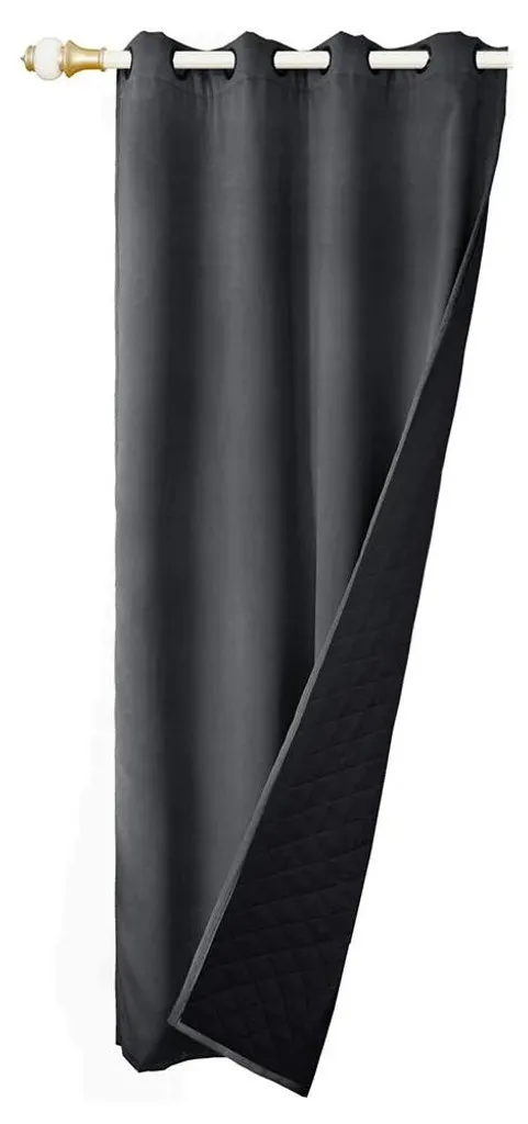 Rideau occultant gris 132x244 cm isolant thermique et phonique lot de 1