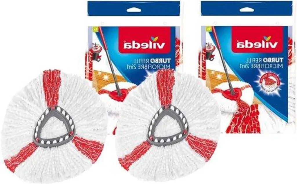 2 Têtes de Rechange Turbo EasyWring & Clean 2-en-1 - Microfibres Vileda