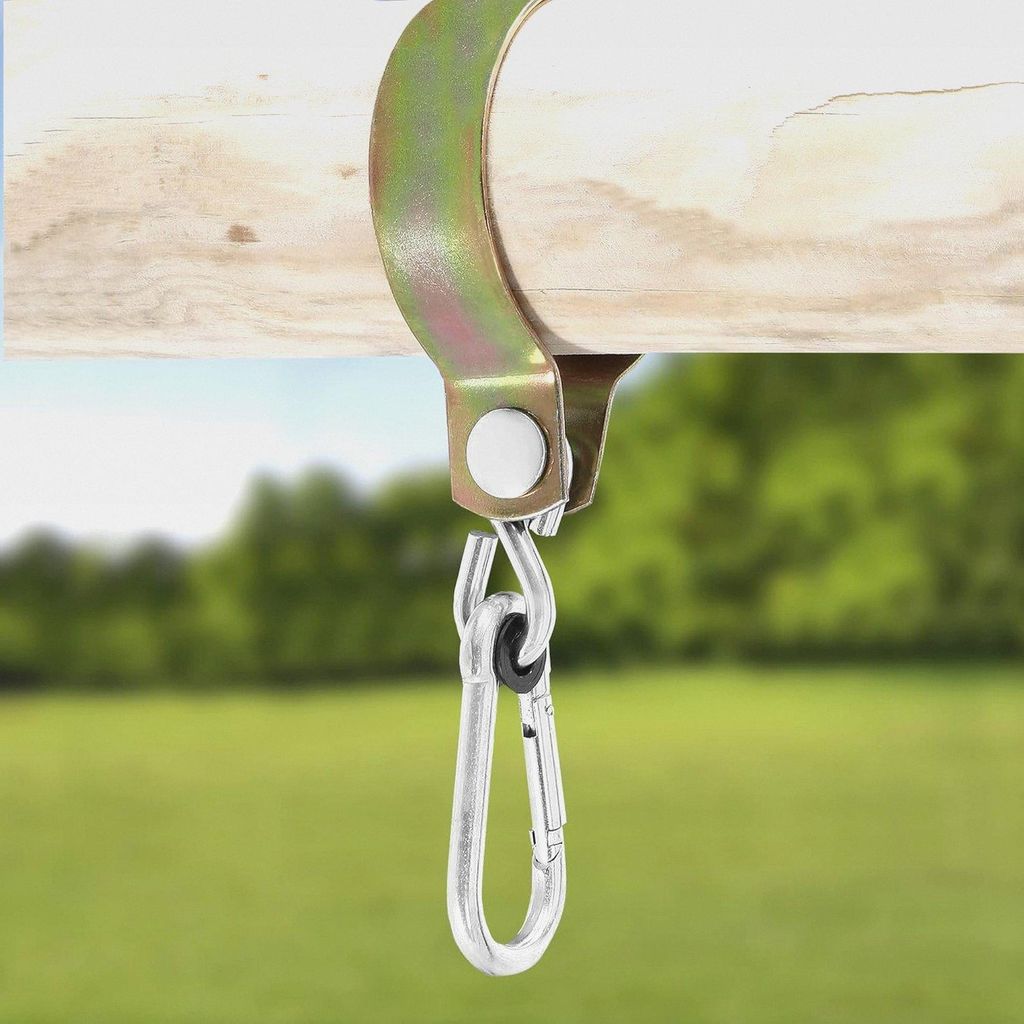 Schaukelhaken 80 mm Rundholz Karabinerhaken Schaukelschelle Hängematte Befestigung Schaukel Haken für Schaukel Haken Schaukel Aufhängung Befe...