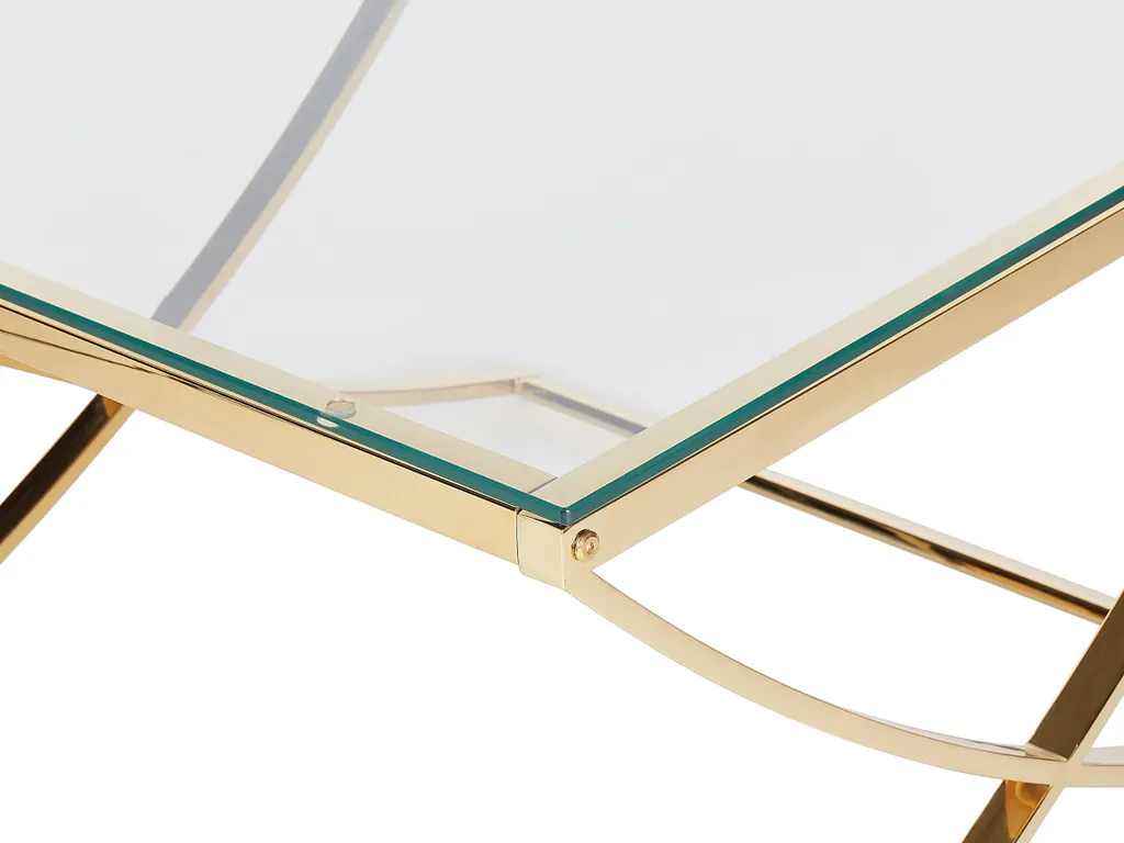 Table basse avec structure géométrique or pour décoration luxueuse - 6