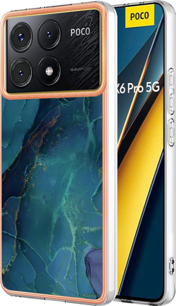 Hülle für Xiaomi Poco X6 Pro/Redmi K70E Muster TPU Silikon Stoßdämpfer Bumper Schutzhülle Dunkelgrün