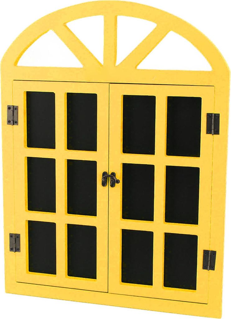 Fake Fenster Kreidetafel Zeichen Schwarzes Brett Zeichen Vielseitiges Dekor Einfaches Hängen Message Board für Shop Wall Home Gelb