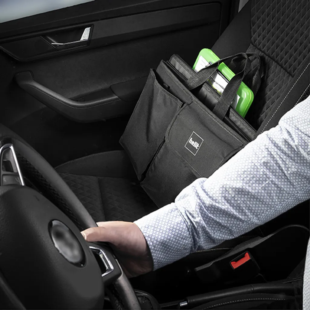 Rangement de coffre pliable noir helit pour organisation de voiture