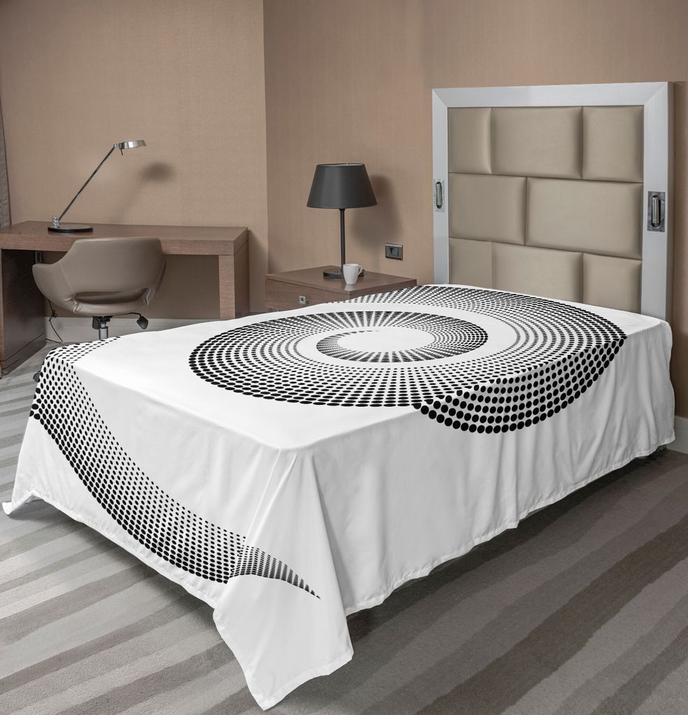 ABAKUHAUS Spiers Bettlaken, Spiral-Maßkurve dreht sich um eine Achse, die parallel zum Ring-Center-Design-Bild gedreht wird, weiches bequemes ober...