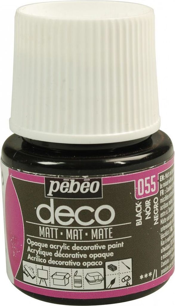 Colore acrilico opaco - Nero - 45 ml Immagine del prodotto 