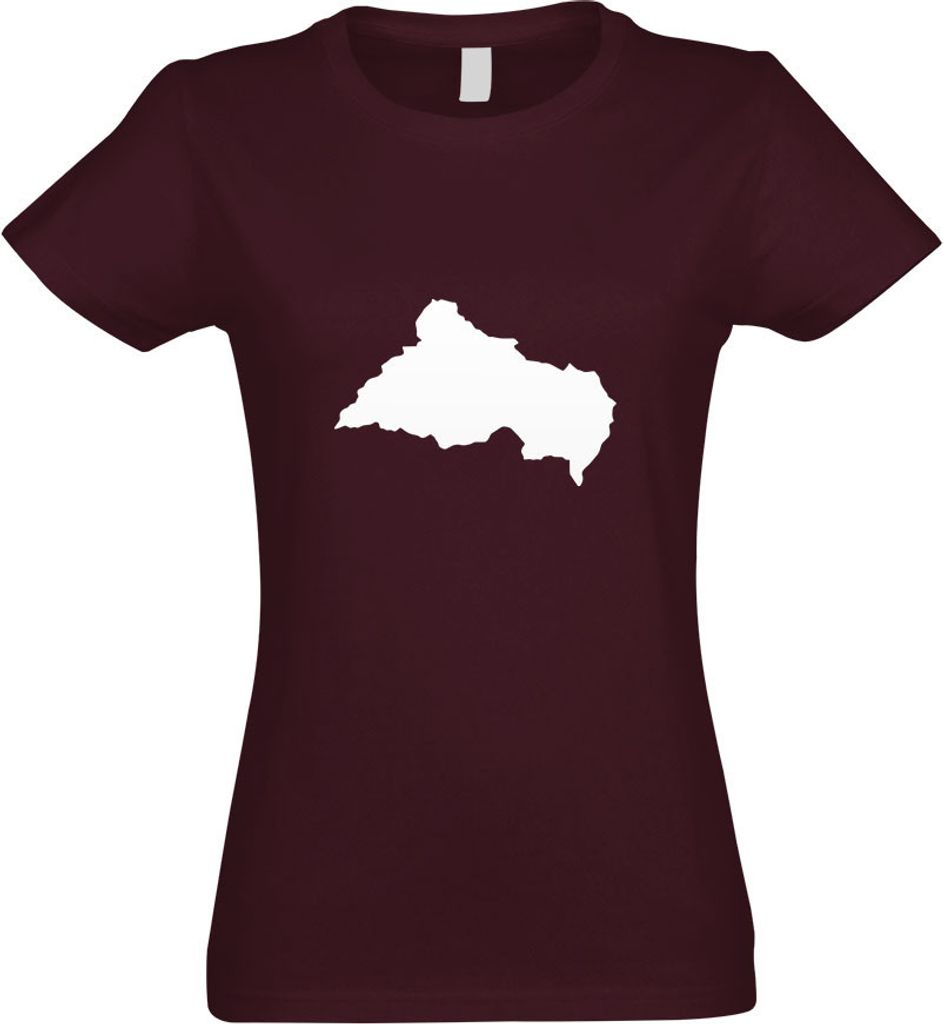 Kiwistar - T-Shirt tailliert - Damen - Burgund - Zentralafrikanische Republik - mit Motiv Bedruckt - Funshirt Design - Sport - Freizeit - Damen - XL
