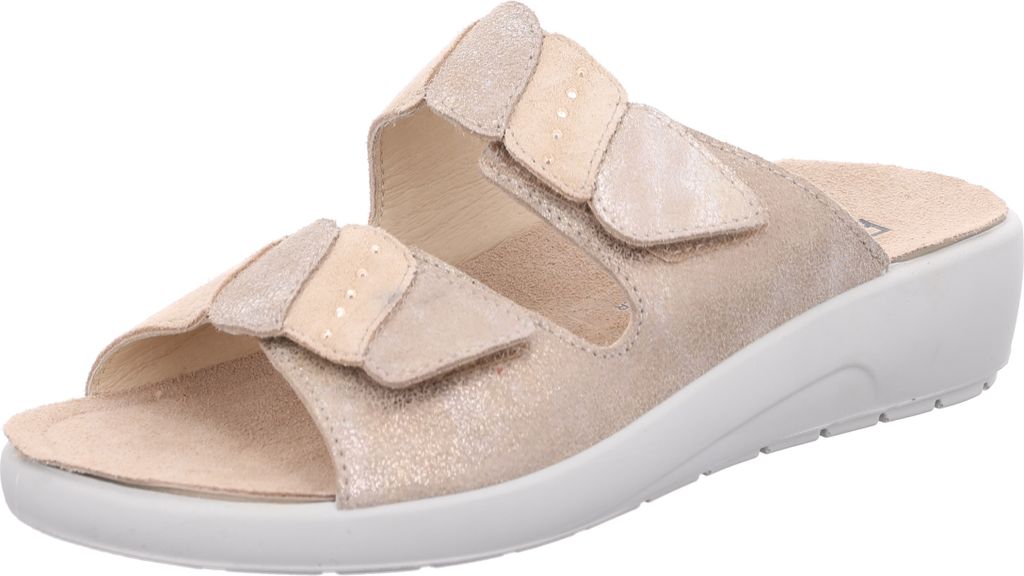 Rohde Damen Pantolette aus Leder mit Strass und losen Einlagen Rivella 5720, Größe:37 EU, Farbe:Beige