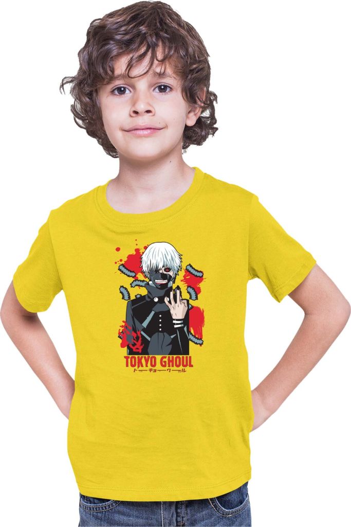 Kinder T-Shirt Japan Anime Manga Tokyo Ghoul 03 Tokyo Monster, 7-8 Jahr - 128 / Gelb