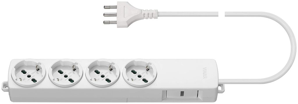 Vimar 01296.SPD.CC.B: Witte stekkerdoos met 4 universele Productafbeelding 